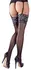 Cottelli Collection Lace Top Stockings Black/Silver S/M