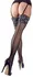Cottelli Collection Lace Top Stockings Black/Silver S/M