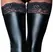 Cottelli Collection Čarape sa čipkom na vrhu Wet Look M Crne Silikonski Grip