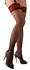 Cottelli Legwear Stockings Black/Red Lace Top 17 Denier S/M