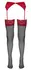 Cottelli Legwear Stockings Black/Red Lace Top 17 Denier S/M