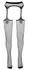 Cottelli Collection Fence Net Suspender Tights S/M with Red Lacing