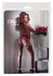 Cottelli Collection L/XL Black Fence Net Suspender-Style Tights with Pink Lacing