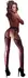 Cottelli Collection L/XL Black Fence Net Suspender-Style Tights with Pink Lacing