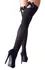 Cottelli Collection Hold-Up Stockings M Black with Bow & Rhinestone Trim