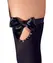 Cottelli Collection Hold-Up Stockings M Black with Bow & Rhinestone Trim