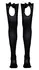 Cottelli Collection Hold-Up Stockings M Black with Bow & Rhinestone Trim