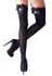 Cottelli Collection Hold-Up Stockings L Black with Bow & Rhinestone