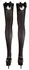 Cottelli Collection Hold-up Stockings M Black with Bow & Rhinestones