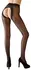 Cottelli Collection Black Open Crotch Tights with Decorative Seam, Size Universal