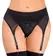Bad Kitty Strap-On tanga sa podvezicama XL crna mikrovlakna podesiva