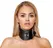 Bad Kitty Black Adjustable Collar with Metal D-Ring, Leather Look