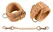 Vegan Fetish Handcuffs Cork Edition Gold Details Adjustable 12-26cm