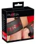 Bad Kitty Adjustable Soft Handcuffs with Strap - Black & Red Design