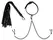 ZADO Vegan Leather-Look Adjustable Collar Set with Chains & Flogger