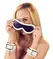 Bad Kitty Glow Fetish Set - Blindfold, Adjustable Cuffs & Paddle