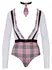Cottelli COSTUMES Školski S karirani bodi sa kragnom