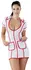 Cottelli Collection Nurse Style Dress S White/Red Stretch Zip Front