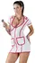 Cottelli Collection Nurse Style Dress S White/Red Stretch Zip Front