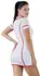 Cottelli Collection Nurse Style Dress S White/Red Stretch Zip Front