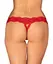 Obsessive Amor Cherris Lace Thong L/XL Red - Open-Front Design