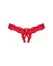 Obsessive Amor Cherris Lace Thong L/XL Red - Open-Front Design