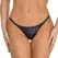 Noir Powerwetlook G-String L/XL sa srebrnim bočnim kukama, Crna