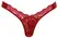 Cottelli LINGERIE Red Lace Thong with Satin Side Bow, Adjustable Fit