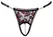 Cottelli Lingerie čipkani tanga S/M sa uklonjivim bisernim lancem, Crna-Roze