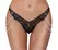 Cottelli LINGERIE tanga M/L sa uklonjivim bisernim lancima, Crna čipka
