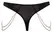 Cottelli LINGERIE tanga M/L sa uklonjivim bisernim lancima, Crna čipka