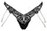 Cottelli Lingerie tanga S/M sa uklonjivim bisernim lancima, Crna čipka