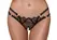 Cottelli LINGERIE Tregeri sa čipkom od umetnih trepavica i prstenjem sa kamenčićima M/L, Crna