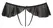 Cottelli Collection G-String S Crna sa dekorativnim volanima i biserima