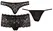 Cottelli Collection 3-Piece Briefs Set Black XL Floral Pattern