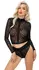 Noir Handmade Leopard Mesh Top M - Long Sleeve, Zip Front