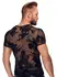 Noir Handmade Powernet Shirt 2XL Floral Velvet Semi-Transparent