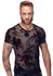 Noir Handmade Powernet Shirt XL Floral Velvet Transparent Black