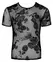 Noir Handmade Powernet Shirt XL Floral Velvet Transparent Black