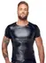 Noir Powerwetlook Men's Shirt 2XL, Matte Black, Snakeskin Accents