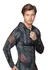 NEK Men's Hooded Long Sleeve Shirt Snake Pattern Black L