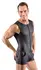 Svenjoyment Men's Matte Black Playsuit, Sleeveless, Short Legs, S