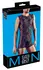 Cottelli Collection Men's Lace & Wet Look Body M, Front Zipper, Black