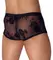 Noir Handmade Powernet Pants XL with Velvet Floral Pattern