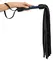 ZADO Premium Leather Flogger Black/Royal Blue 70cm Ergonomic Handle