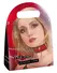 ZADO Red Vinyl Leather Collar and Leash Set, Adjustable, 85 cm