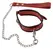 ZADO Red Vinyl Leather Collar and Leash Set, Adjustable, 85 cm