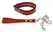 ZADO Red Vinyl Leather Collar and Leash Set, Adjustable, 85 cm