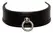 ZADO Kožna podesiva kragna S-L, crna, 32-50 cm, metalni prsten