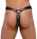 ZADO Muški kožni harness string S/M podesiv sa lateks umetkom